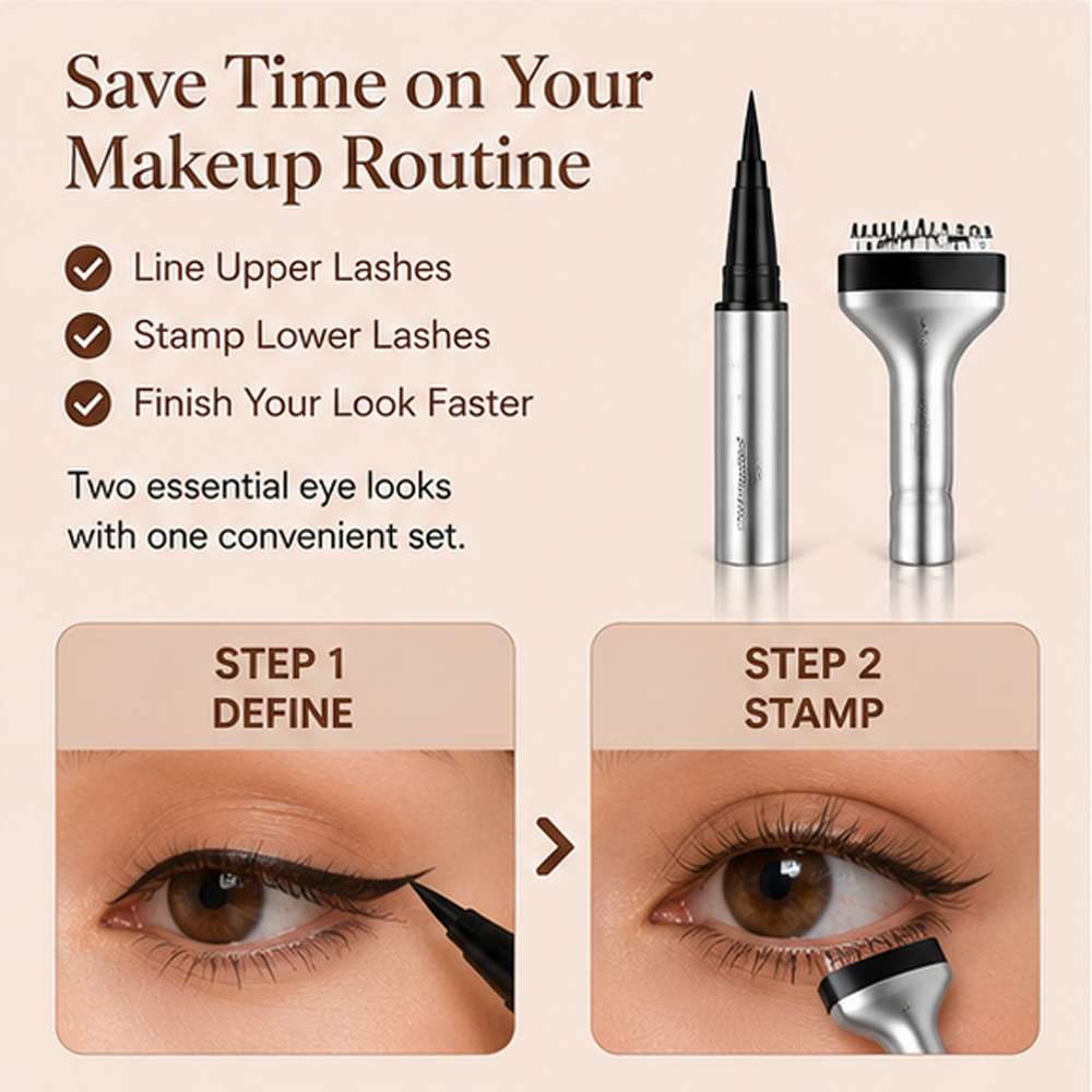 🔥Buy 1 Get 1 Free🔥2-in-1 Eyeliner & Lower Eyelash Stamp Set-Navalonixcosh®