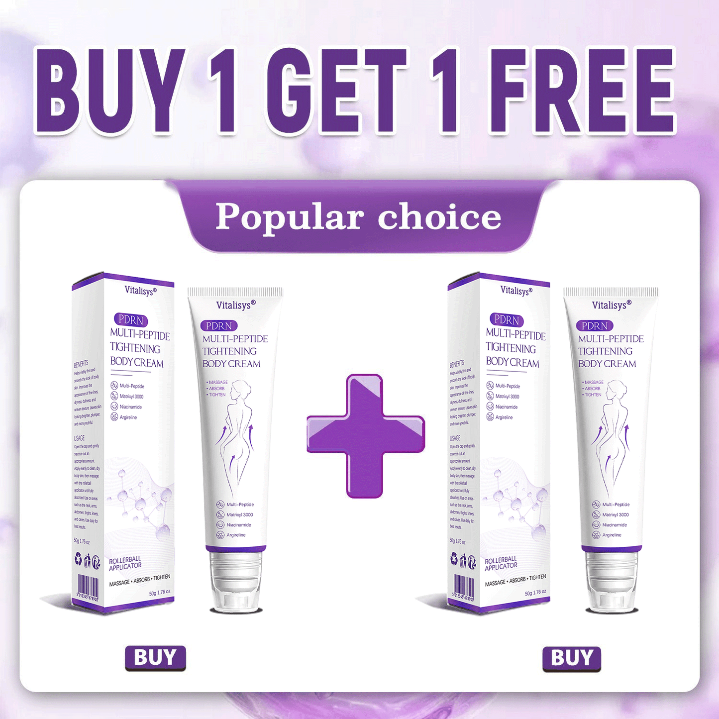 💎Vitalisys® PDRN Multi-Peptide Massaging Body Roller Cream- Anti-aging, Hydrating, Skin Firming & Lifting, Skin Repair, Even Tone, Acne and Dark Spot Treatment, Wart and Mole Removal, and Psoriasis Relief.