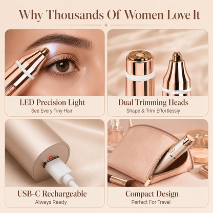 ✨ 2-in-1 Facial & Eyebrow Trimmer | Gentle, Precise & Rechargeable – Navalonixcosh®